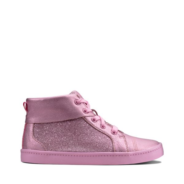 Clarks Girls City Oasis Hi Kid Casual Shoes Pink | CA-2738401